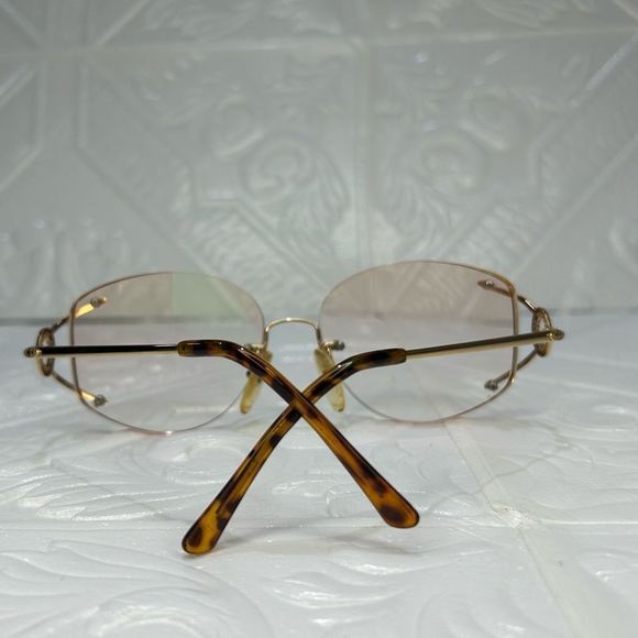 Christian Dior VINTAGE Gold Frame Reading Glasses Rose Gold Mirror - Picture 5 of 15